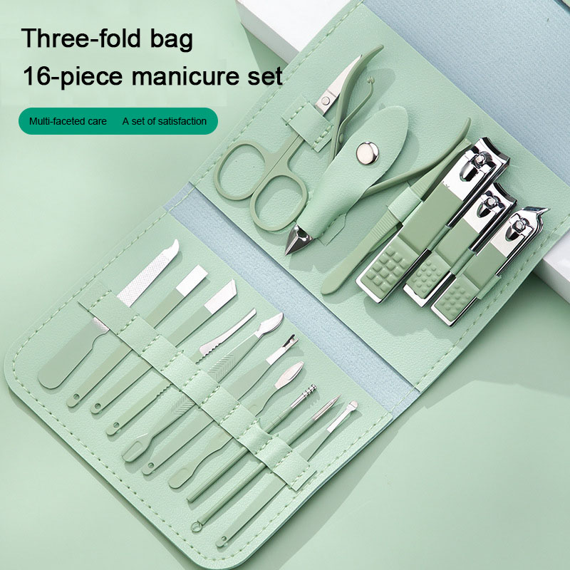 Nail Care Kit Mens - 16-teiliges professionelles Nagelknipser-Set aus Edelstahl, Pediküre-Werkzeuge
