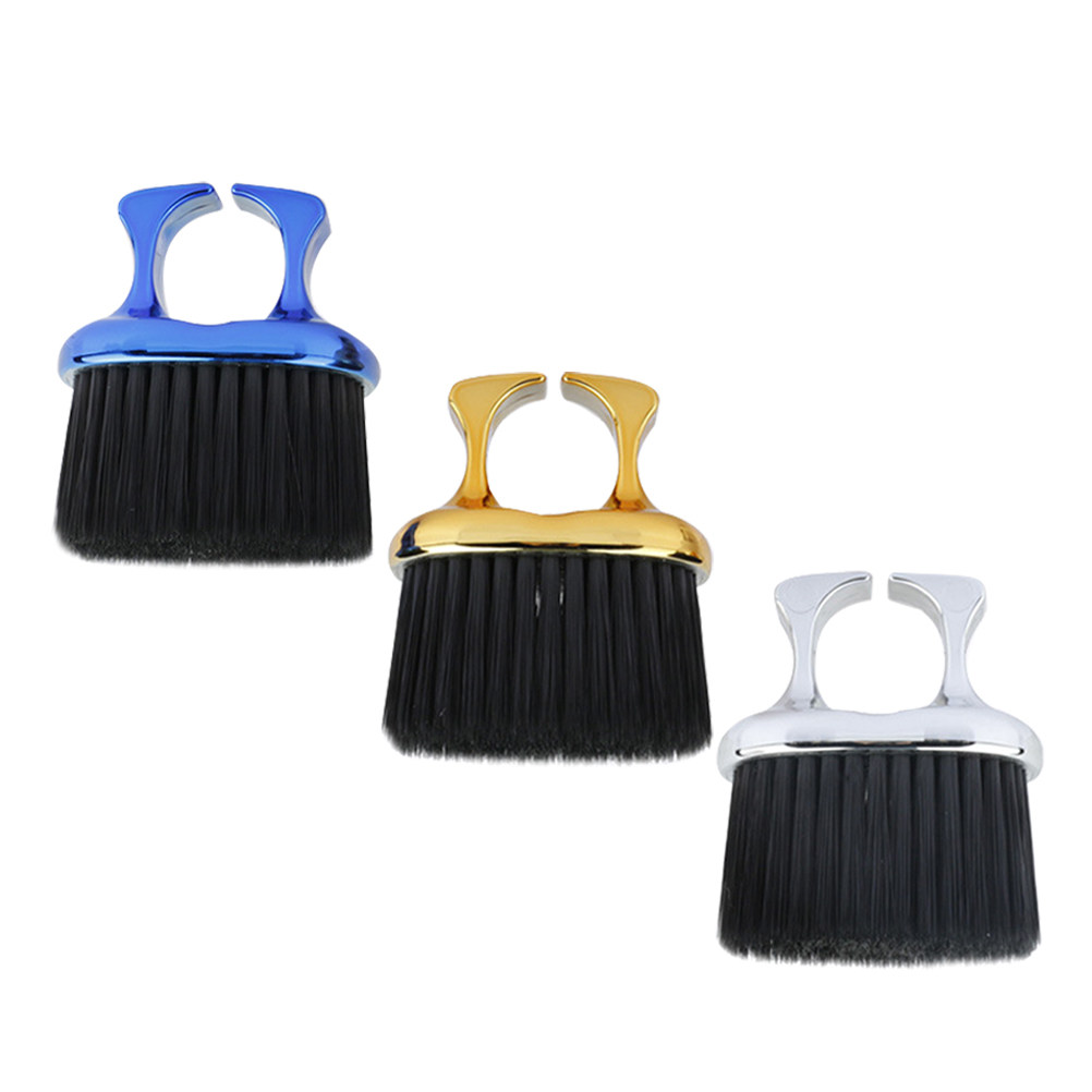 Mens Grooming Barber - 3-teiliges Professionelles Friseur-Nackenbürsten-Set, Bartbürste mit Offenring-Design,