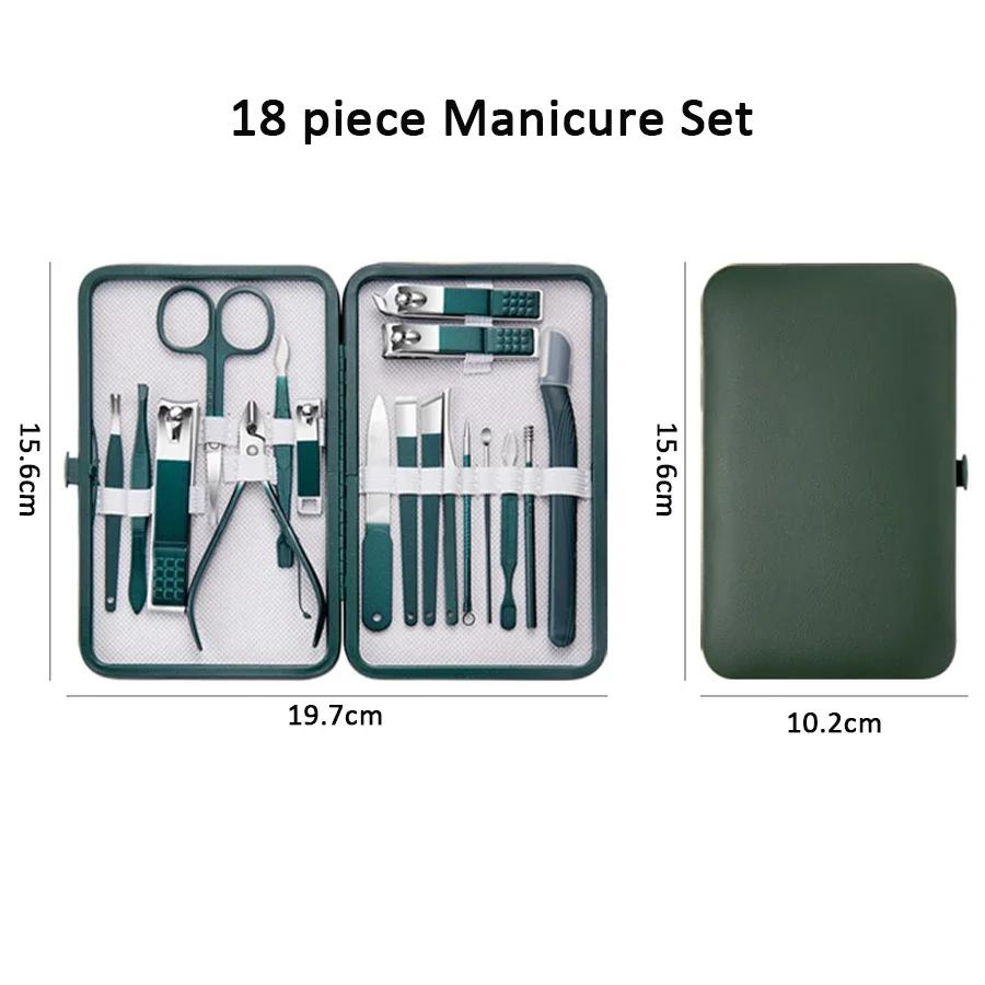 Nail Care Kit Mens - 4/7/10/12/18-teiliges Maniküre-Set Nagelknipser-Kit Professionelle Nagelpflegewerkzeuge aus
