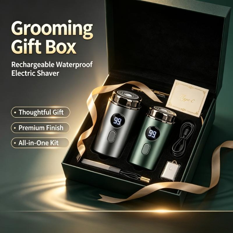 Men'S Grooming Boxes - USB-Aufladbarer Wasserdichter Elektrischer Rasierer für Männer