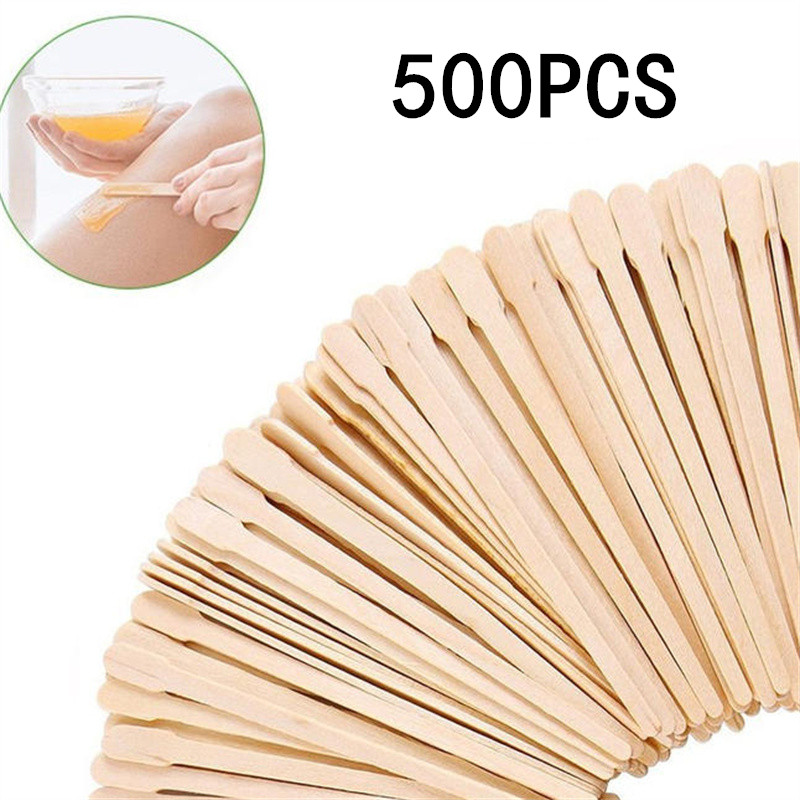 Hair Wax Stick - Holz-Haarentfernungsstäbchen für Frauen Einweg-Depilations-Spatel 100/200/500 Stück