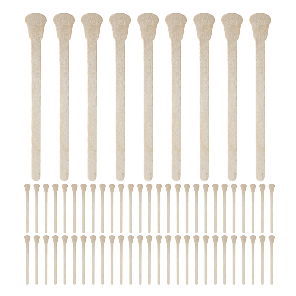 Hair Wax Stick - 100 Stück Robuste Holz-Wachsstäbchen Einweg-Make-up-Applikator Haarentfernungs-Spatel