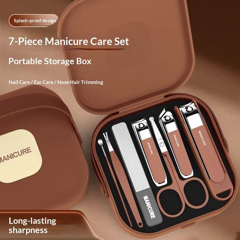 Nail Care Kit Mens - 7/8-teiliges Nagelpflege-Set, Nagelschneide-Kit, Nagelfeile und Pflegewerkzeuge,